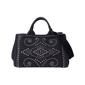 PRADA Canapa Jeweled Tote Bag